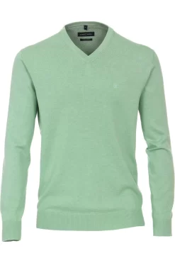 Casa Moda Casual Casual Fit Herren Pullover V-Ausschnitt Mint