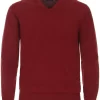 Casa Moda Regular Fit Herren Pullunder V-Ausschnitt Rot