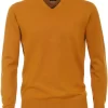 Casa Moda Casual Fit Herren Pullover V-Ausschnitt Gelb