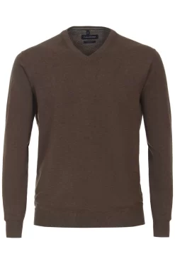 Casa Moda Regular Fit Herren Pullunder V-Ausschnitt Beige
