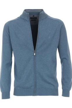 Casa Moda Herren Strickjacke Zip Blau