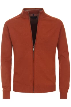 Casa Moda Regular Fit Herren Strickjacke Zip Rot