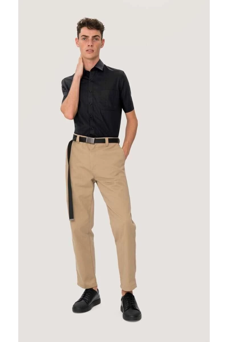 HAKRO Comfort Fit Hemd Schwarz, Einfarbig 2 HAKRO Comfort Fit Hemd Schwarz, Einfarbig – Bild 2