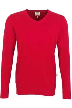HAKRO 143 Regular Fit Herren Pullover V-Ausschnitt Rot