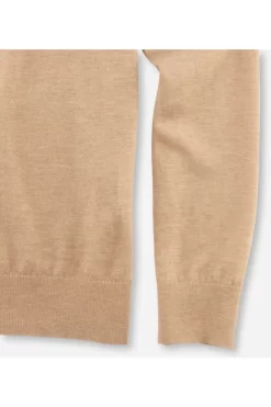 OLYMP Level Five Casual Body Fit Herren Pullover Rundhals Caramel -Ho ho ho, Mode in Grün. 0151 11 24 2 800