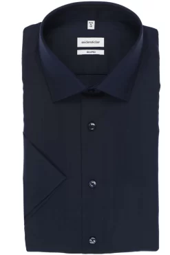 Seidensticker Shaped Hemd Marine, Einfarbig