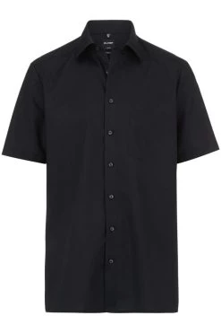 OLYMP Luxor Modern Fit Hemd Schwarz, Einfarbig