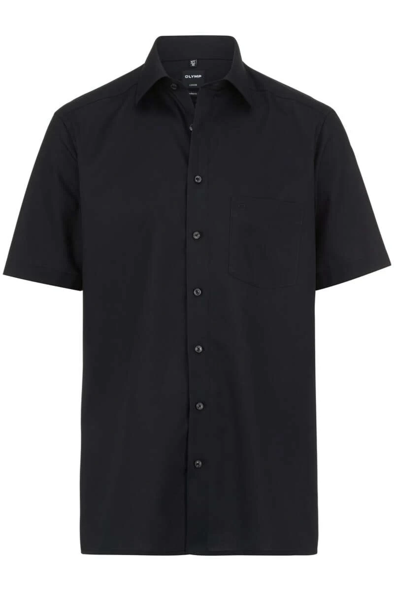 OLYMP Luxor Modern Fit Hemd Schwarz, Einfarbig 1 OLYMP Luxor Modern Fit Hemd Schwarz, Einfarbig