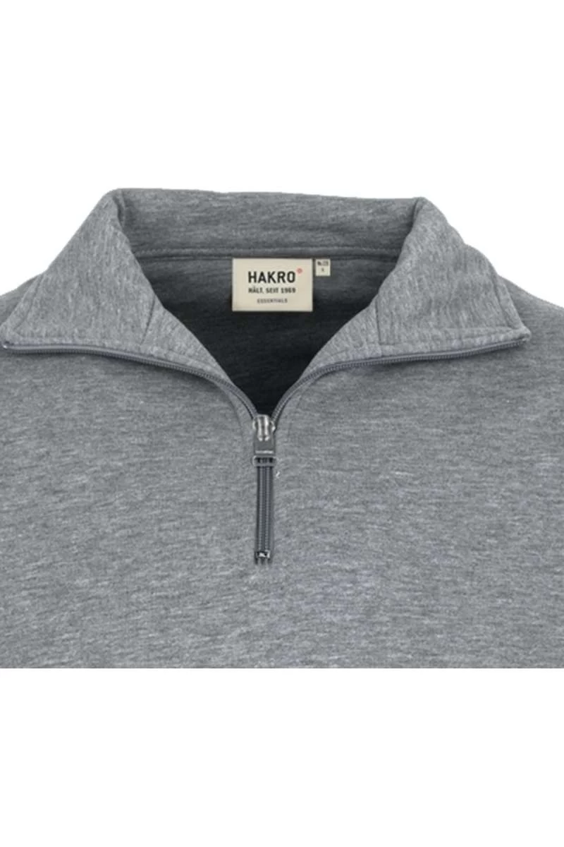 HAKRO 451 Comfort Fit TroyerZip Grau 2 HAKRO 451 Comfort Fit TroyerZip Grau – Bild 2