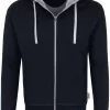 HAKRO Comfort Fit Sweatjacke Mit Kapuze Zip Schwarz/silber