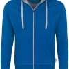 HAKRO Comfort Fit Sweatjacke Mit Kapuze Zip Royal/silber