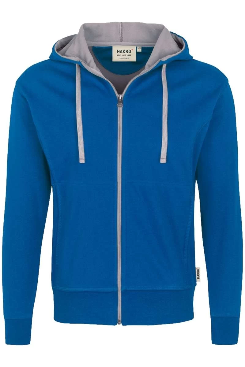 HAKRO Comfort Fit Sweatjacke Mit Kapuze Zip Royal/silber 1 HAKRO Comfort Fit Sweatjacke Mit Kapuze Zip Royal/silber