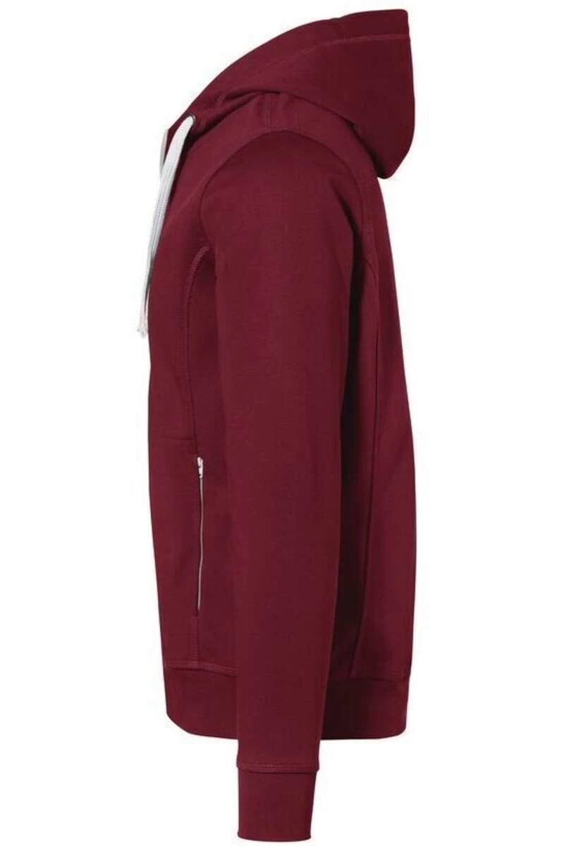 HAKRO Essentials Comfort Fit Sweatjacke Mit Kapuze Weinrot/silber 2 HAKRO Essentials Comfort Fit Sweatjacke Mit Kapuze Weinrot/silber – Bild 2