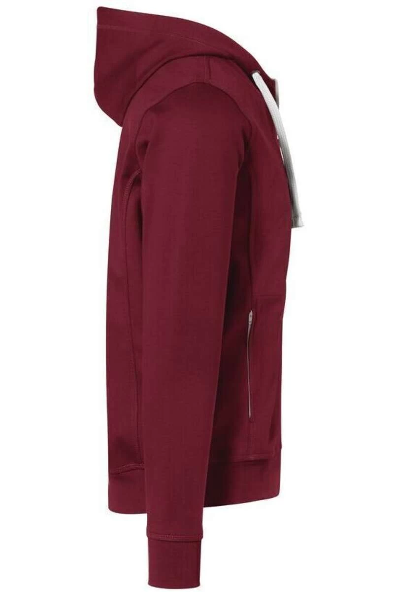 HAKRO Essentials Comfort Fit Sweatjacke Mit Kapuze Weinrot/silber 4 HAKRO Essentials Comfort Fit Sweatjacke Mit Kapuze Weinrot/silber – Bild 4
