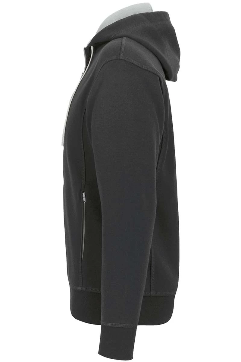 HAKRO Comfort Fit Sweatjacke Mit Kapuze Zip Anthrazit/silber 2 HAKRO Comfort Fit Sweatjacke Mit Kapuze Zip Anthrazit/silber – Bild 2