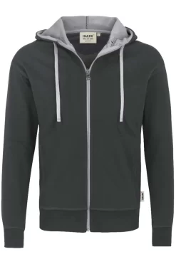 HAKRO Comfort Fit Sweatjacke Mit Kapuze Zip Anthrazit/silber
