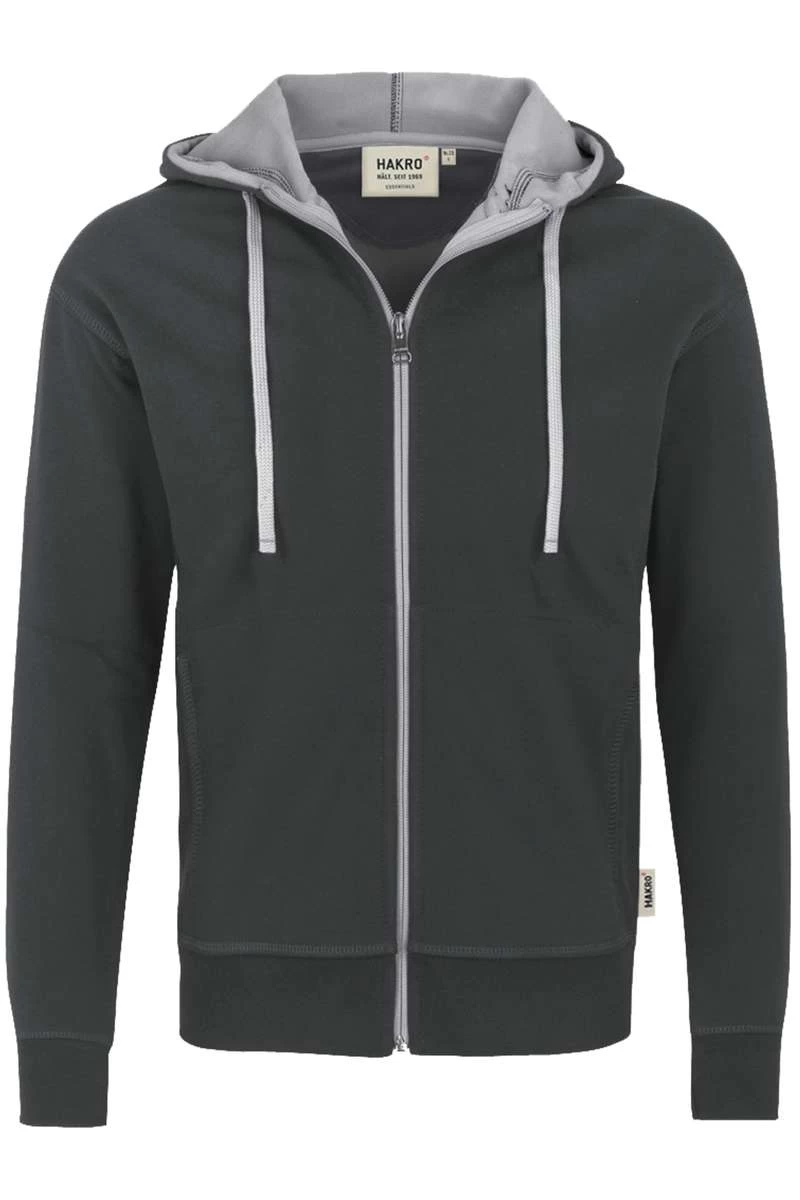 HAKRO Comfort Fit Sweatjacke Mit Kapuze Zip Anthrazit/silber 1 HAKRO Comfort Fit Sweatjacke Mit Kapuze Zip Anthrazit/silber