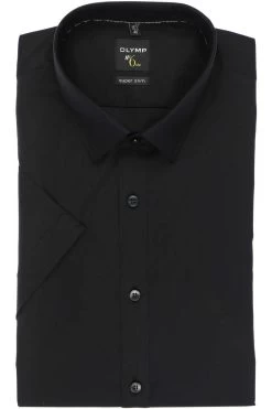 OLYMP No. Six Super Slim Hemd Schwarz, Einfarbig