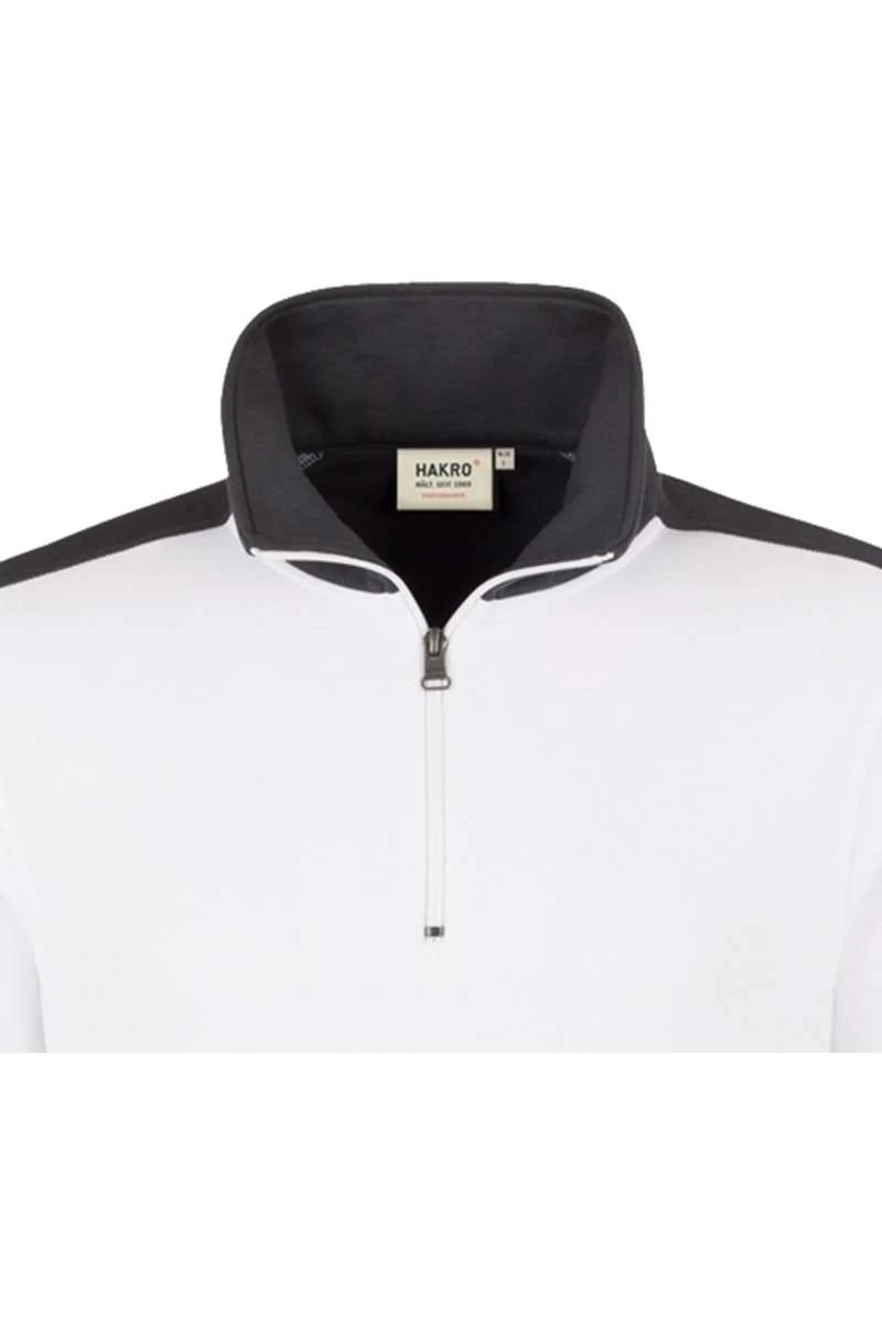 HAKRO 476 Comfort Fit TroyerZip Weiss/anthrazit 2 HAKRO 476 Comfort Fit TroyerZip Weiss/anthrazit – Bild 2