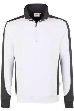 HAKRO 476 Comfort Fit TroyerZip Weiss/anthrazit