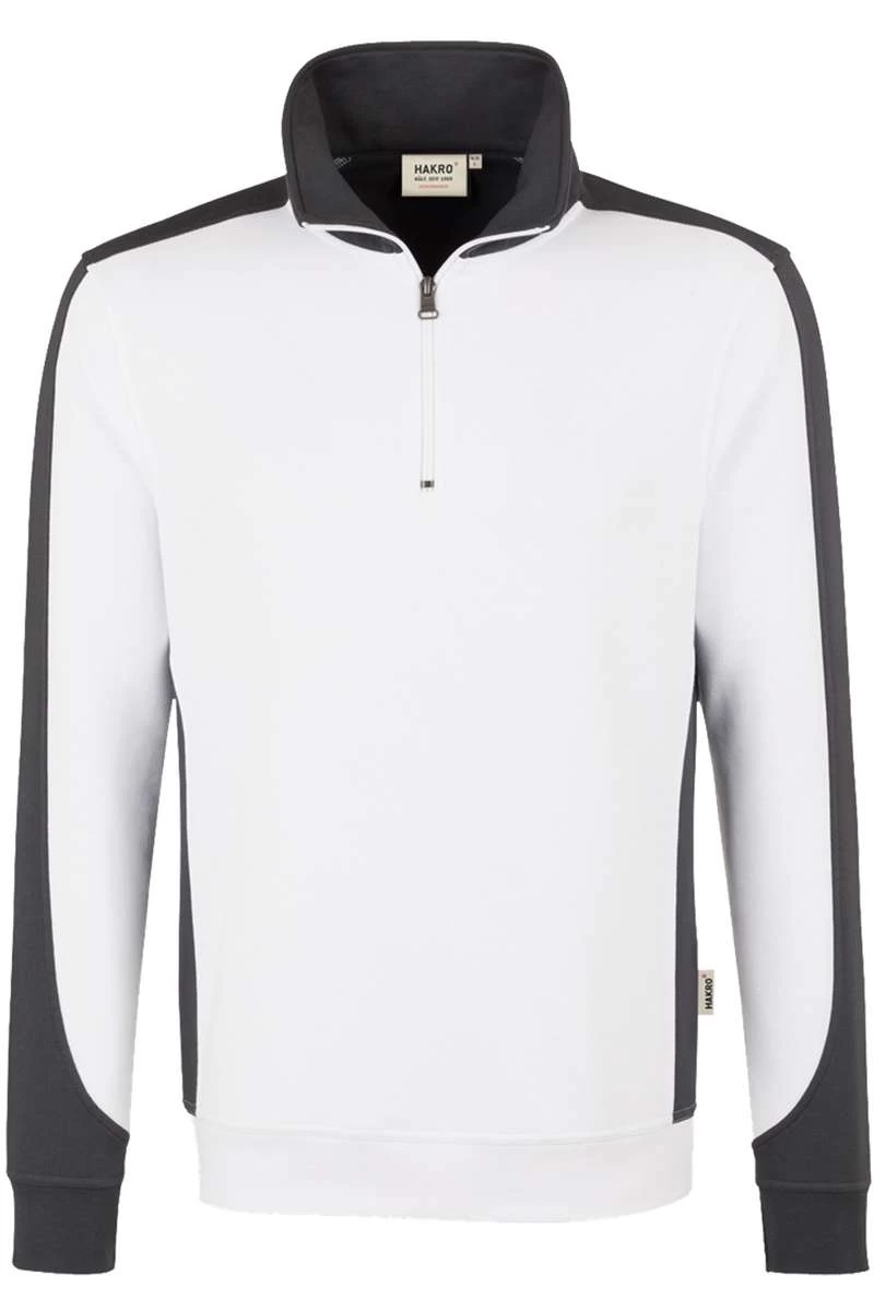 HAKRO 476 Comfort Fit TroyerZip Weiss/anthrazit 1 HAKRO 476 Comfort Fit TroyerZip Weiss/anthrazit
