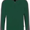 HAKRO 476 Comfort Fit TroyerZip Grün/anthrazit