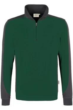HAKRO 476 Comfort Fit TroyerZip Grün/anthrazit