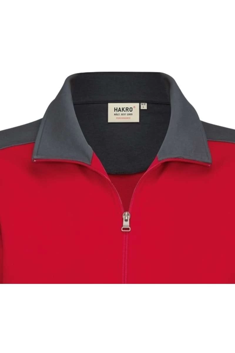 HAKRO 477 Comfort Fit Sweatjacke Zip Rot/anthrazit 2 HAKRO 477 Comfort Fit Sweatjacke Zip Rot/anthrazit – Bild 2