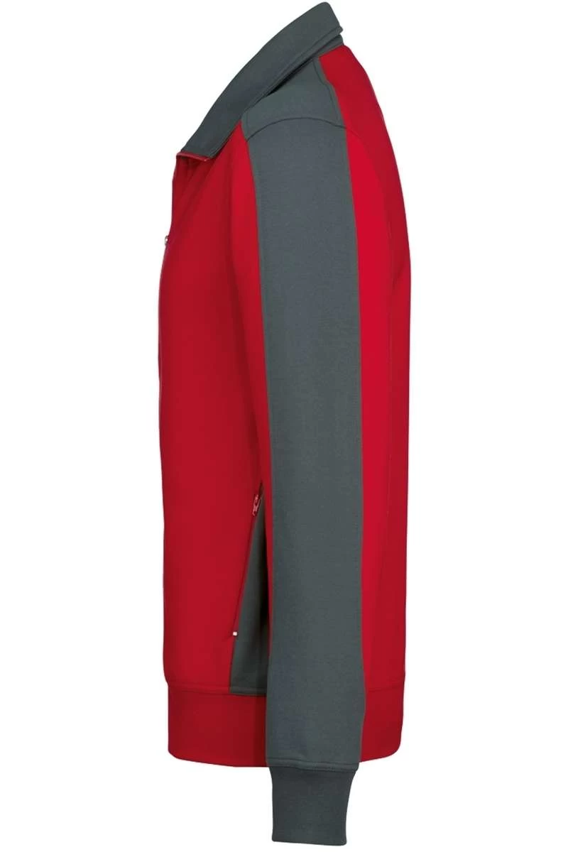 HAKRO 477 Comfort Fit Sweatjacke Zip Rot/anthrazit 3 HAKRO 477 Comfort Fit Sweatjacke Zip Rot/anthrazit – Bild 3