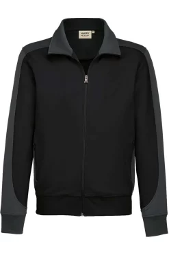 HAKRO 477 Comfort Fit Sweatjacke Zip Schwarz/anthrazit