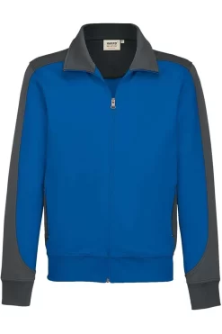HAKRO 477 Comfort Fit Sweatjacke Zip Royal/anthrazit