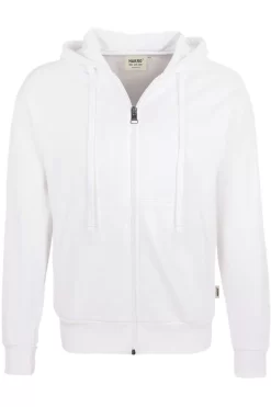 HAKRO Comfort Fit Sweatjacke Mit Kapuze Zip Weiss
