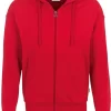 HAKRO Comfort Fit Sweatjacke Mit Kapuze Zip Rot