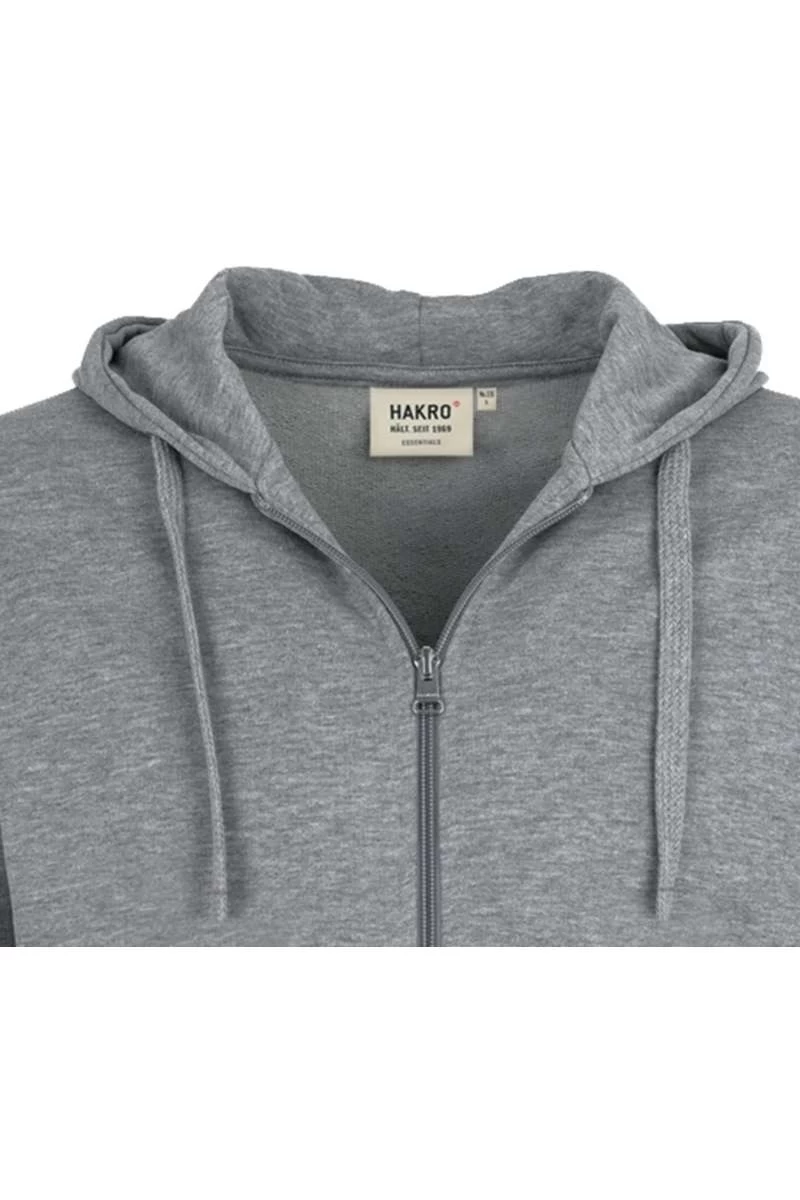 HAKRO Comfort Fit Sweatjacke Mit Kapuze Zip Grau 2 HAKRO Comfort Fit Sweatjacke Mit Kapuze Zip Grau – Bild 2