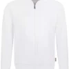 HAKRO 606 Comfort Fit Sweatjacke Zip Weiss
