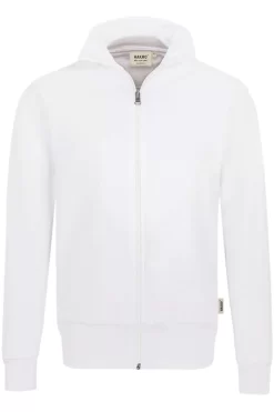 HAKRO 606 Comfort Fit Sweatjacke Zip Weiss