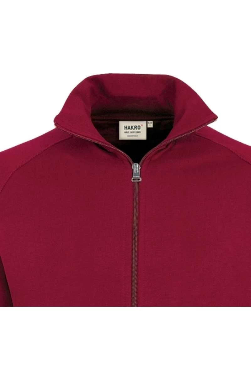 HAKRO 606 Comfort Fit Sweatjacke Zip Weinrot 2 HAKRO 606 Comfort Fit Sweatjacke Zip Weinrot – Bild 2