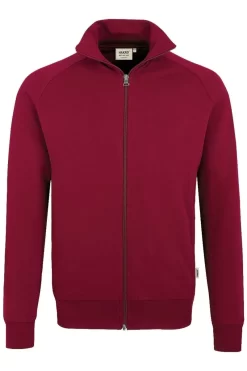 HAKRO 606 Comfort Fit Sweatjacke Zip Weinrot