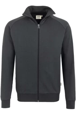 HAKRO 606 Comfort Fit Sweatjacke Zip Anthrazit