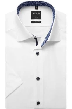 OLYMP Luxor Modern Fit Hemd Weiss, Faux-uni