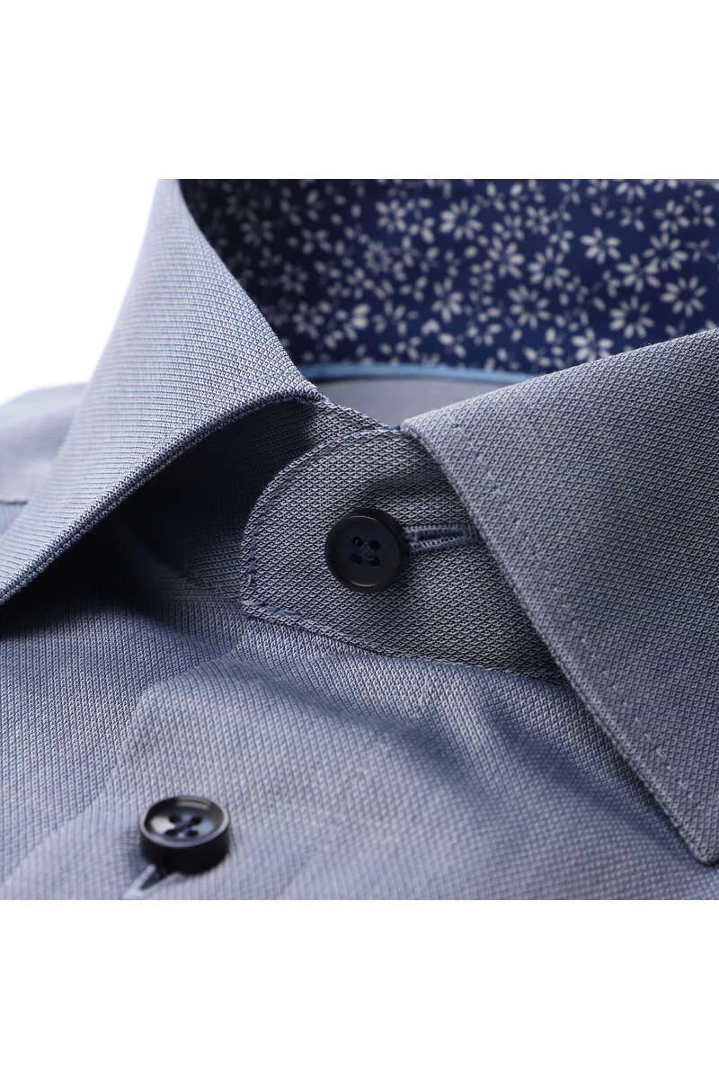 OLYMP Luxor Modern Fit Hemd Marine, Faux-uni 2 OLYMP Luxor Modern Fit Hemd Marine, Faux-uni – Bild 2