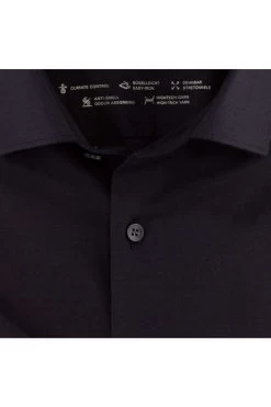 OLYMP Level Five 24/Seven Body Fit Hemd Schwarz, Einfarbig -Ho ho ho, Mode in Grün. 0734 12 68 3 800