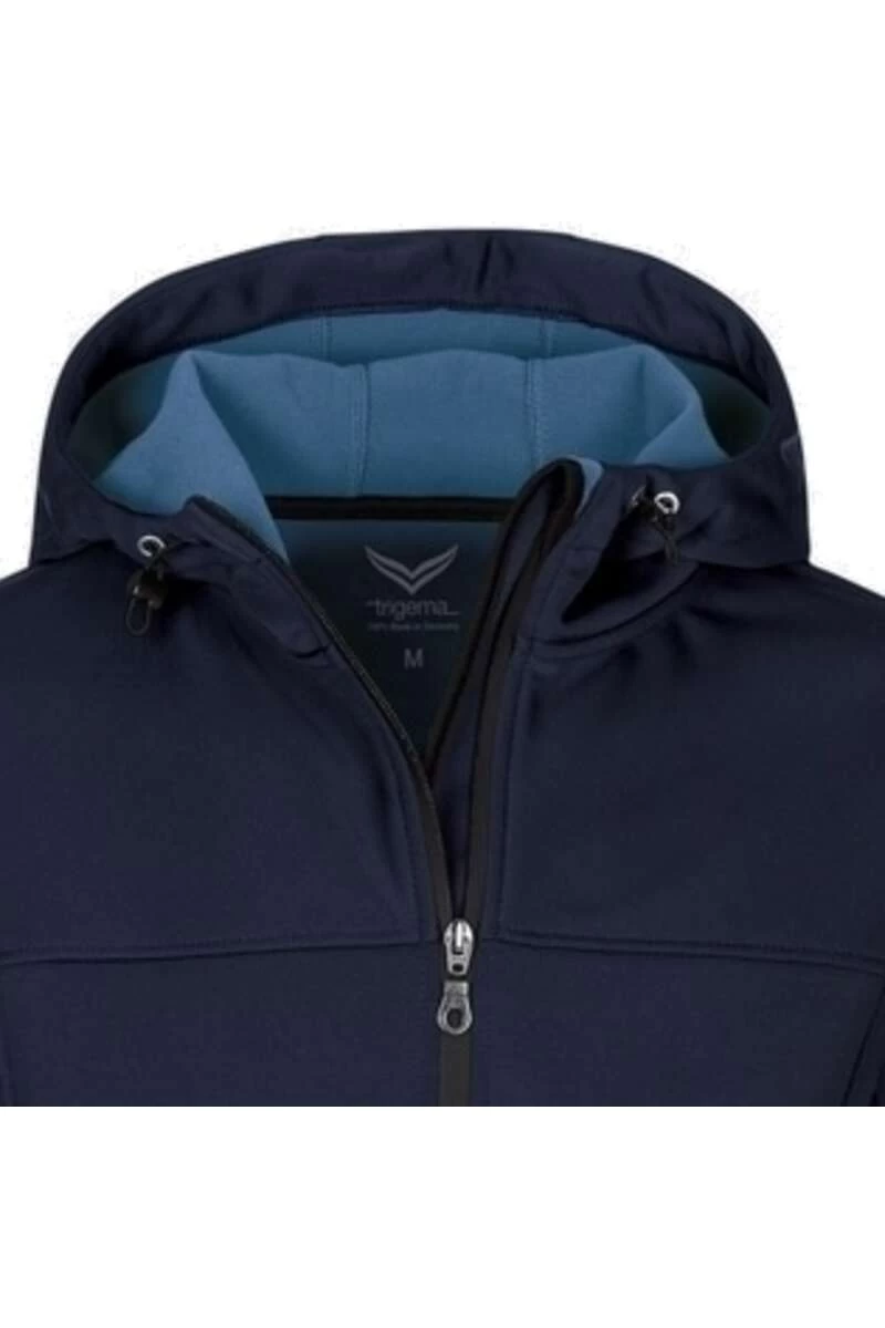 TRIGEMA Comfort Fit Herren Softshelljacke Zip Navy 2 TRIGEMA Comfort Fit Herren Softshelljacke Zip Navy – Bild 2