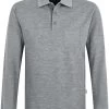HAKRO 809  Comfort Fit Longsleeve Poloshirt Grau, Meliert