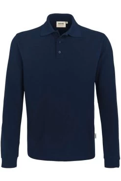 HAKRO 815 Comfort Fit Longsleeve Poloshirt Nachtblau, Einfarbig