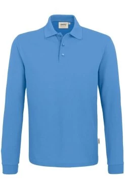 HAKRO 815 Comfort Fit Longsleeve Poloshirt Malibublau, Einfarbig