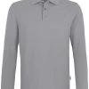 HAKRO 815  Comfort Fit Longsleeve Poloshirt Grau, Einfarbig