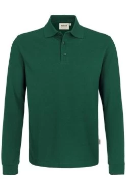 HAKRO 815 Comfort Fit Longsleeve Poloshirt Dunkelgrün, Einfarbig