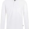 HAKRO 820  Regular Fit Longsleeve Poloshirt Weiss, Einfarbig