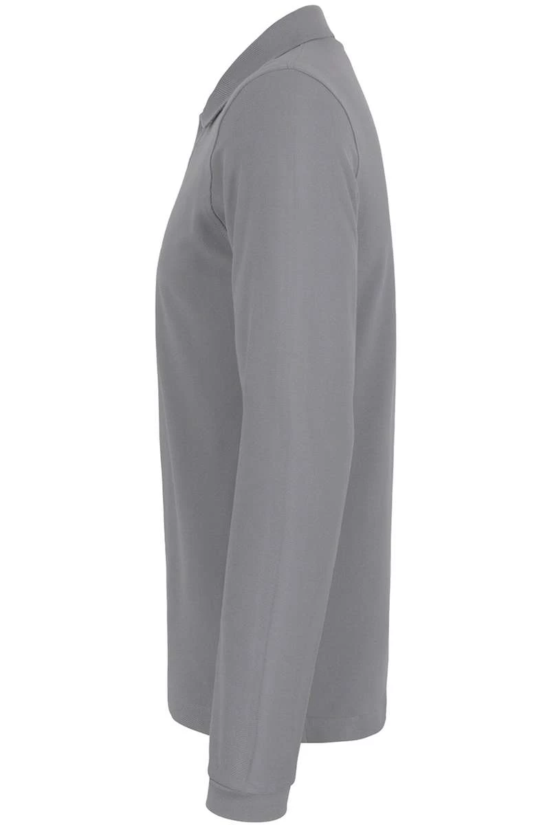 HAKRO 820 Regular Fit Longsleeve Poloshirt Grau, Einfarbig 3 HAKRO 820 Regular Fit Longsleeve Poloshirt Grau, Einfarbig – Bild 3